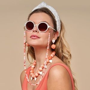 Lele Sadoughi Mother of Pearl Sunglasses Round